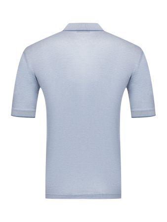 Поло однотонное, короткий рукав, рубчик (223, Голубой, 52 - L  рукав 28 см)