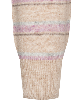 Джемпер, круглый ворот, в полоску (330, Светло-коричневый, 54 - XL)