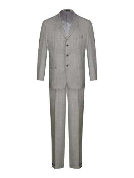 Костюм, EM, классика, полоска, 3 пугов./прорез.карм.с клап., 2шл, б.кл.с манж. (301, Серый, 58 , 6)