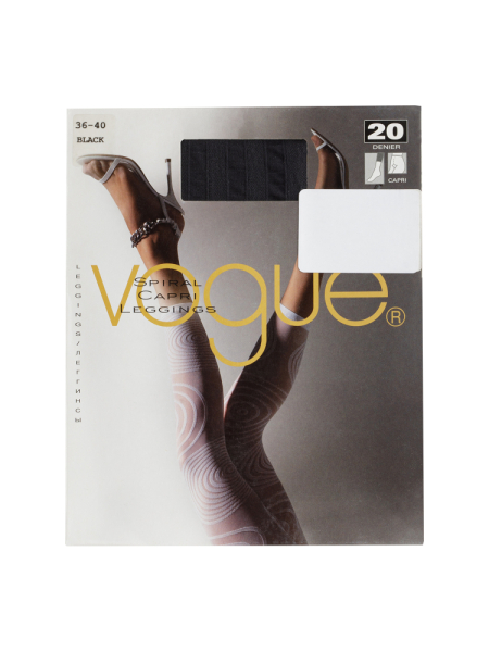 Леггинсы, Spiral Capri, 20 den (0001, Черный, 36-40, 20 den)