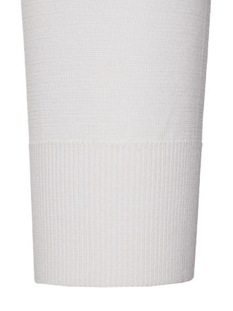 Пуловер, V-образный вырез, дл/рукав, однотонный (001, Белый, 50 - M  рукав 61 см)