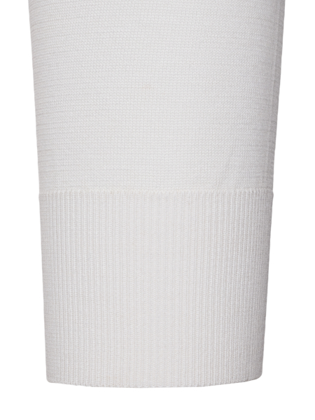 Пуловер, V-образный вырез, дл/рукав, однотонный (001, Белый, 50 - M  рукав 61 см)