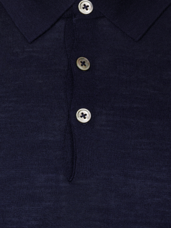 Поло 3 пуговицы, однотон., дл/рукав (008, Темно-синий , 48)
