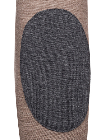 Джемпер, круглый вырез, заплат. на рук. (421, Коричневый, 50 - M)