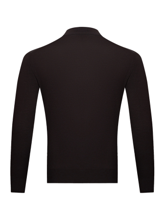 Поло, на пуговицах, дл/рукав (163, Темно-коричн., 50)