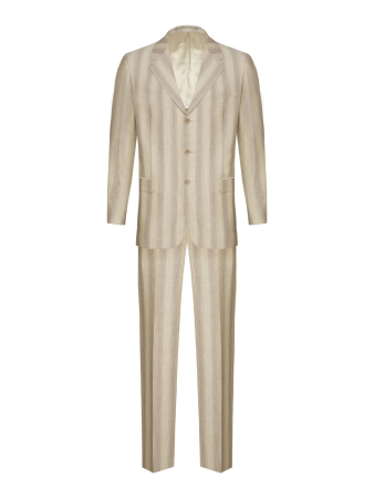 Костюм, U.S.Polo, классика, полоска, 3пуг., 1шл. (595, Песочный, 54 - XL, 8)