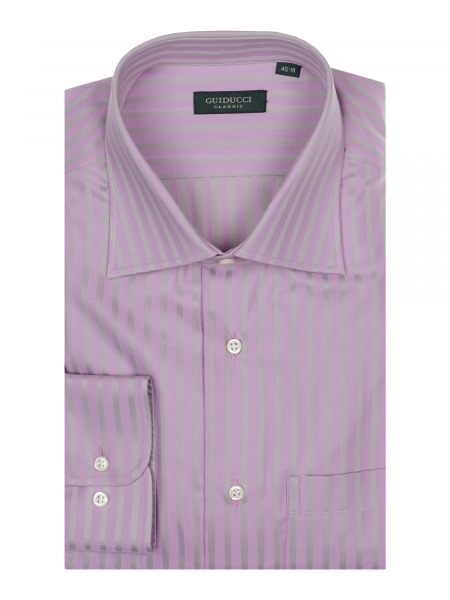 Сорочка, Guiducci ДР, классика, в полоску (003, Сиренев./Бежевый, 39)