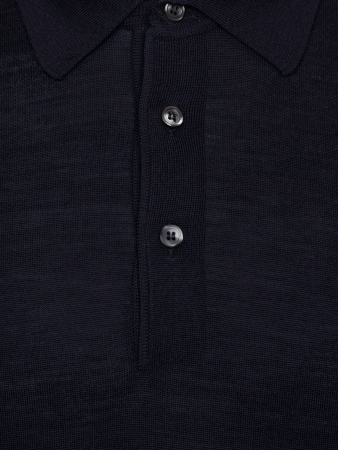 Поло, на пуговицах, длин. рукав (598, Синий, 48)