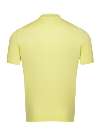 Поло на молния, короткий рукав, однотонное-сетка (370, Лимон, 52)