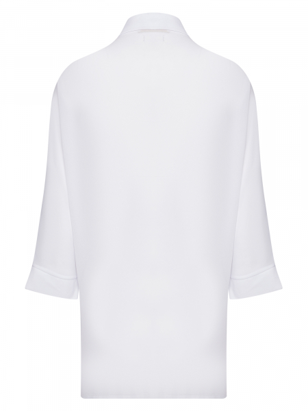 Блуза женская, 3/4рукав,  летуч.мышь (001, Белый, 44)