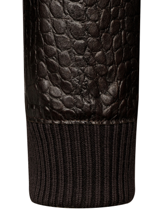 Куртка, Gallotti, стойка, пуговицы, под крокодила (295, Темно-коричн., 50 - M)