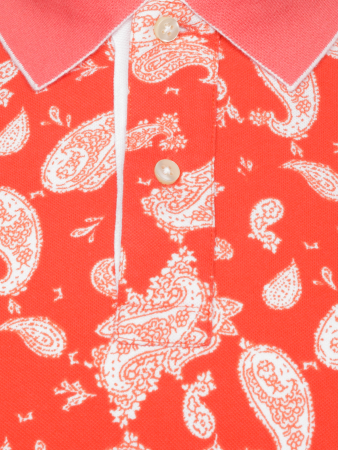 Поло, короткий рукав, узор - огурец (202, Коралловый/Белый, 56 - XXL рукав 22 см)