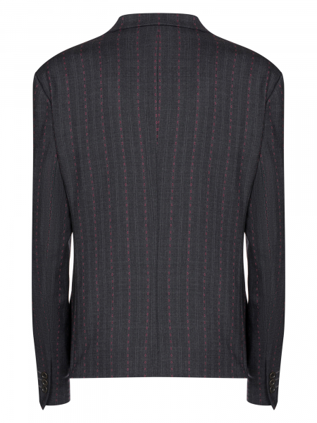 Жакет, U.S.Polo, в полоску (050, Темно-серый, 44)