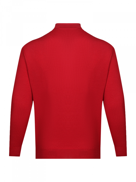 Поло, на пуговицах, дл/рукав (029, Вишня, 62 - 5XL)