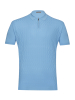 Поло на молния, короткий рукав, однотонное-сетка (016, Голубой, 58)