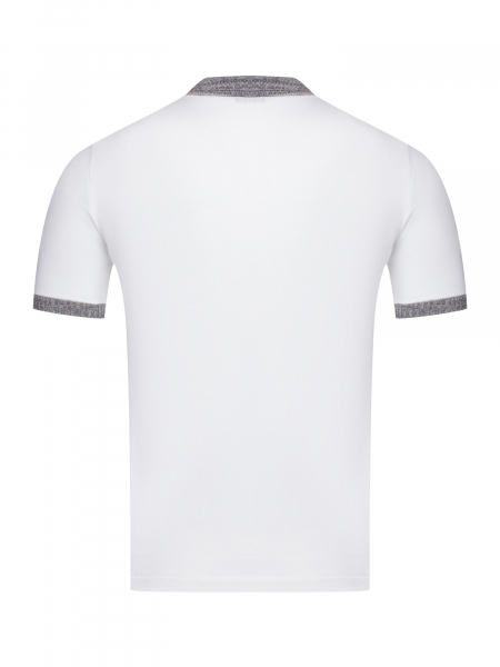 Поло, на пуговицах, кор/рук.,однотон. ворот меланж. (181, Белый, 48)