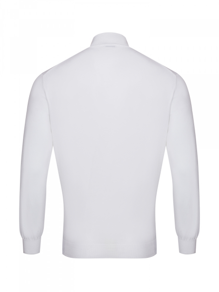 Кардиган, ворот-стойка на молнии, длинный рукав (2102, Белый, 52 - L  рукав 62 см)