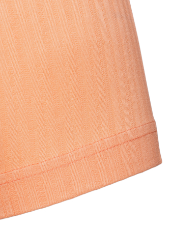 Поло ЕМ, однотонное, фактурная полоска, короткий рукав (C10, Коралловый, 50 - M  рукав 25 см)