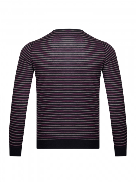 Джемпер, круглый ворот, в полоску, дл/рук. (204, Сиреневый, 48)