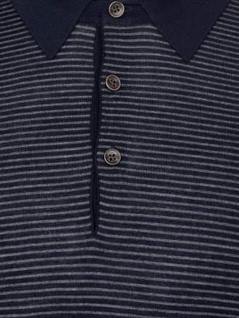 Поло на пуговицах, дл/рукав, в полоску (831, Т-синий в полоску, 52)