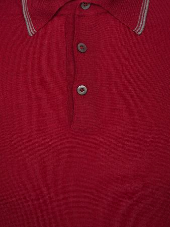 Поло, на пуговицах, длин. рукав (519, Вишня, 50 - M)