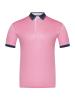 Поло однотонное, короткий рукав (211, Розовый/Синий, 60-4XL  рукав 25 см)