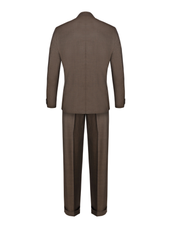 Костюм, EM, классика, однотон., 3 пугов./прорез.карм.с клап., 1шл, б.кл.с манж. (602, Коричневый, 58 , 6)