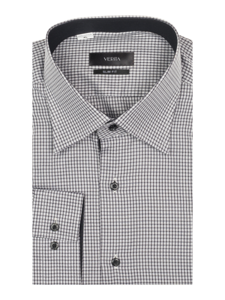 Сорочка, Verita, ДР, классика, SF, в клетку (016, Черный, 43/44)