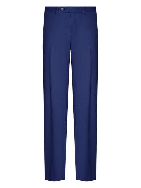Брюки, Ravazzolo, средне-притал., с защипами, однотон. (12199, Синий, 48, R)