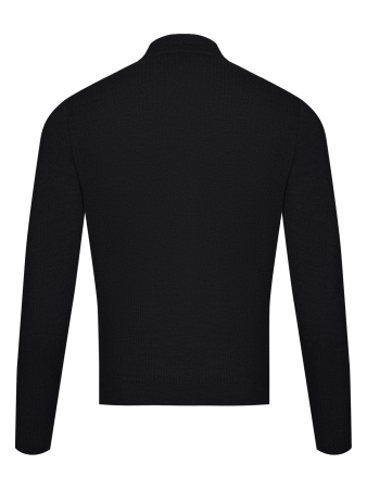 Поло, ворот стойка, пуговицы, однотон., дл/рукав (002, Черный, 56)