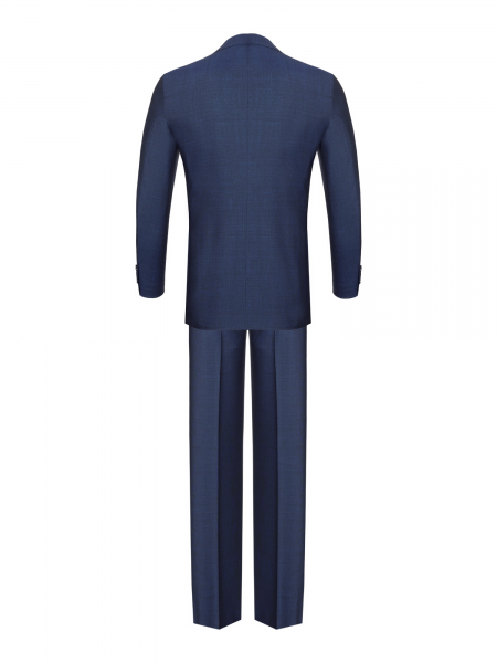 Костюм, Ravazzolo, средне-притал, однотон., 3 пугов., 2шл (12234, Сине-черный, 48, R)