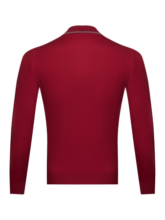 Поло, на пуговицах, длин. рукав (519, Вишня, 50 - M)