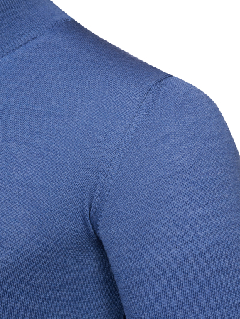 Джемпер, стойка, однотон., дл/рукав (044, Синий, 48 - S)