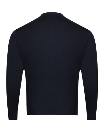 Джемпер, круглый ворот, длинный рукав, однотонный (026, Темно-синий, 56 - XXL  рукав 64 см)