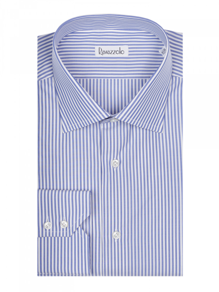 Сорочка NETTUNO, Ravazzolo, однотонная, в полоску (320, Белый/Синий, 40)
