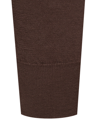 Джемпер, круглый ворот,  длинный рукав, однотонный (003, Коричневый, 48 - S  рукав 63 см)