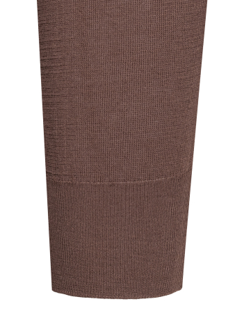 Джемпер, круглый ворот,  длинный рукав, однотонный (003, Коричневый, 50 - M  рукав 63 см)