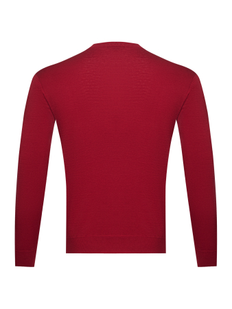 Джемпер, круглый ворот, длинный рукав, однотонный (023, Вишня, 54 - XL  рукав 64 см)