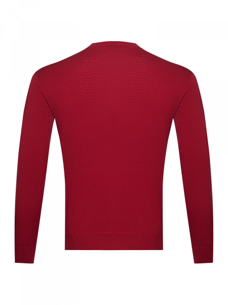 Джемпер, круглый ворот, длинный рукав, однотонный (023, Вишня, 54 - XL  рукав 64 см)