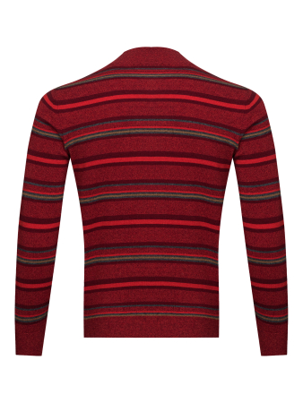 Джемпер, стойка, молния, в полоску (521, Вишня, 48 - S )