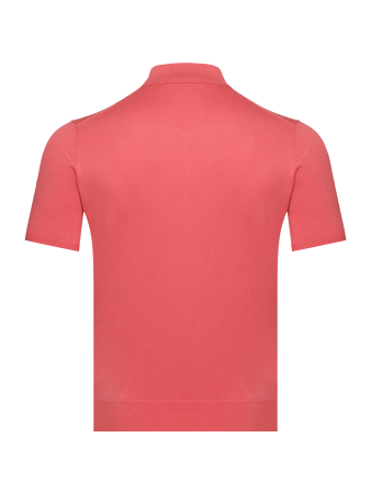 Поло на пуговицах, короткий рукав, однотонное (024, Коралловый, 58-3XL   рукав 23 см)