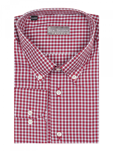 Сорочка, SMT, ДР, London, классика, в клетку (61, Белый/Бордо, 39/40)