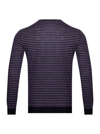 Джемпер, круглый ворот, в полоску, дл/рук. (220, Фиолетовый, 58)