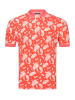 Поло, короткий рукав, узор - огурец (202, Коралловый/Белый, 56 - XXL рукав 22 см)