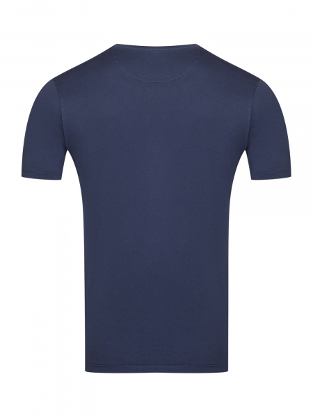 Футболка,  круглый вырез,  кор/рук.,однотон., (008, Синий, 48)
