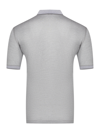 Поло однотонное, короткий рукав, рубчик (446, Стальной, 48 - S  рукав 28 см)