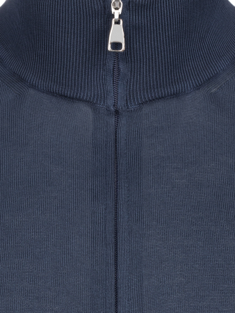 Кардиган, ворот-стойка на молнии, длинный рукав (2582, Темно-синий, 58-3XL  рукав 62 см)
