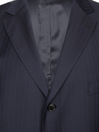 Костюм, Jaguar, классика, полоска., 3 пугов./1борт, 2шл (29, Темно-синий, 48, 4)