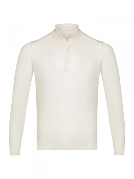 Поло, на пуговицах, длин. рукав (005, Белый, 58)