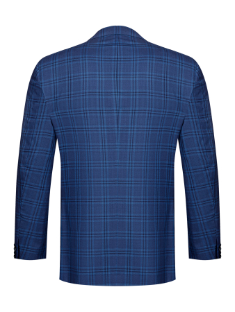 Пиджак, средне-притал., однобортный, клетка, 2 пуг. (16086, Синий, 56 , R)